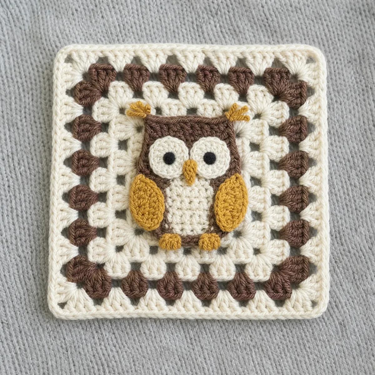 Little Owl Granny Square — A Wide-Eyed Beginner Favorite crochet pattern