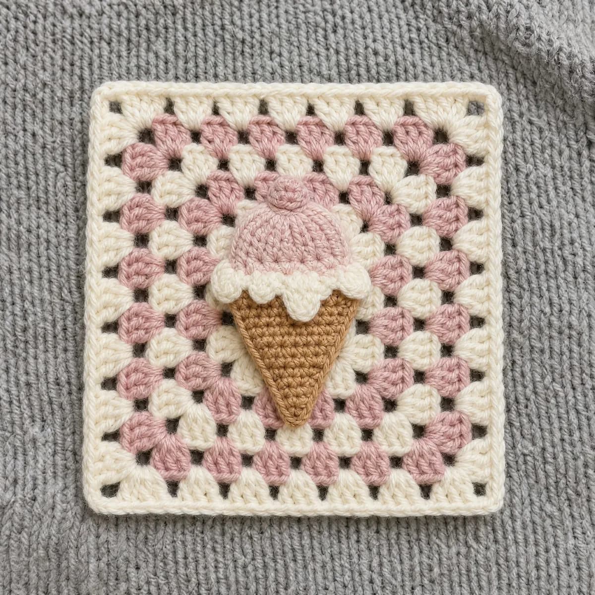 Melting Moment Cone Granny Square — A Sweet Beginner Appliqué crochet pattern