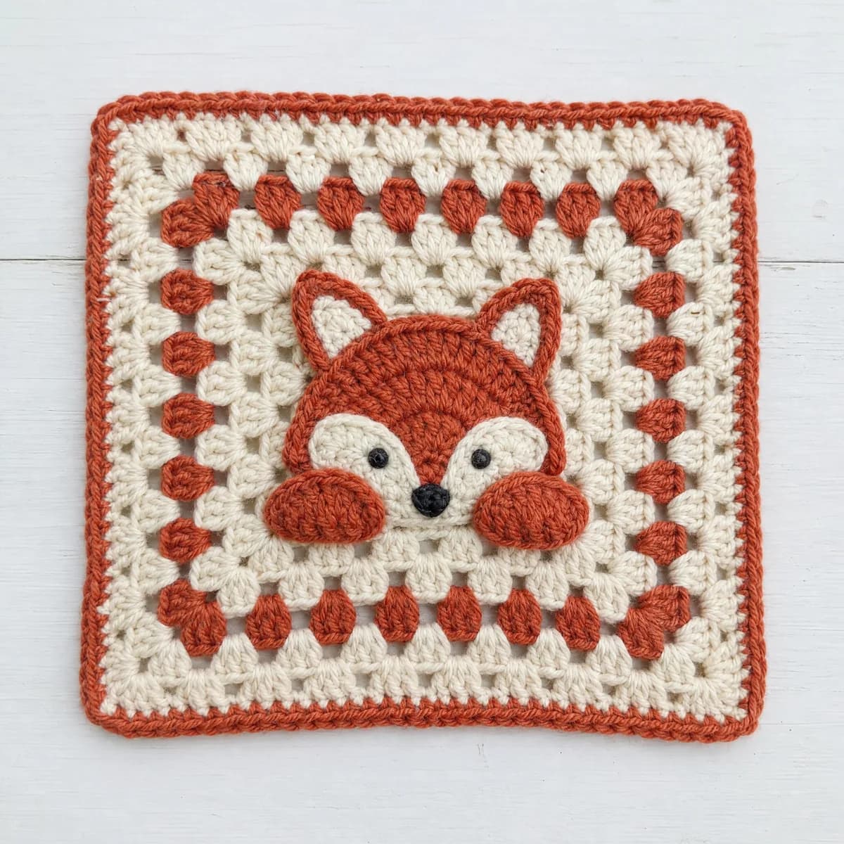 Peekaboo Fox Granny Square — A Sweet Beginner Applique Pattern crochet pattern