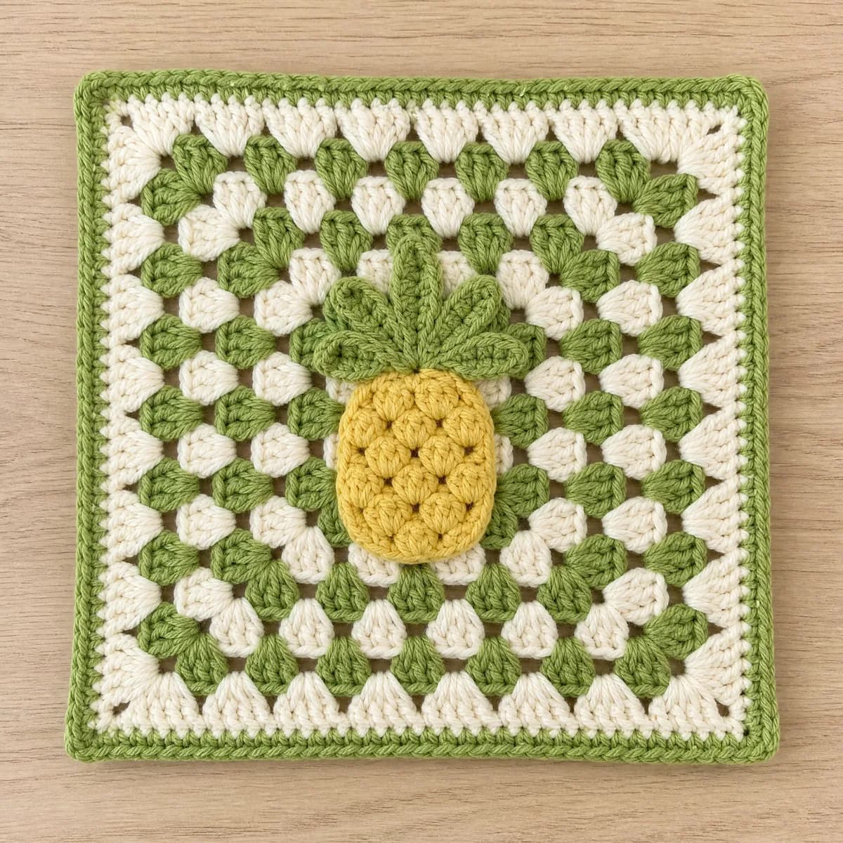Sunny Pineapple Granny Square — A Cheerful Beginner Pattern crochet pattern